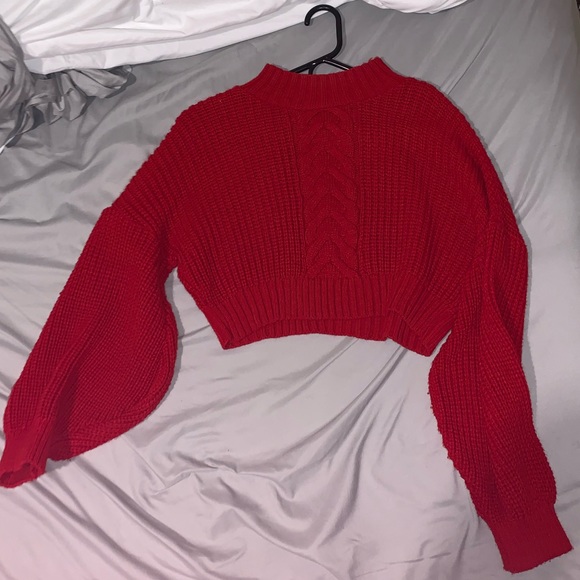 Missguided Sweaters - Red cropped sweater
